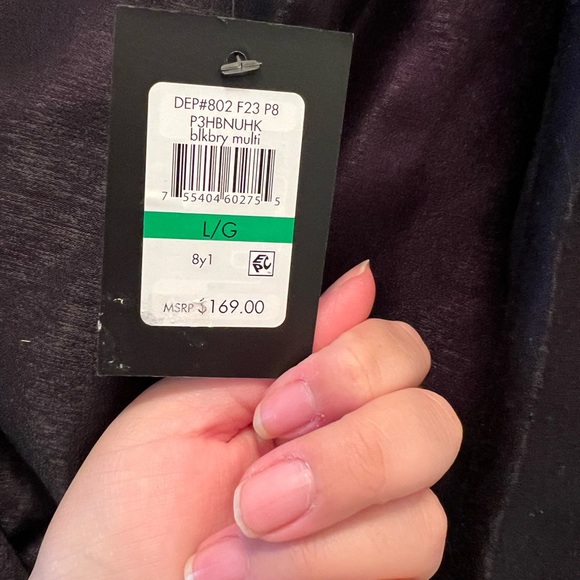 DKNY Purple Ruched Long Sleeve Cocktail Gown - Picture 5 of 6